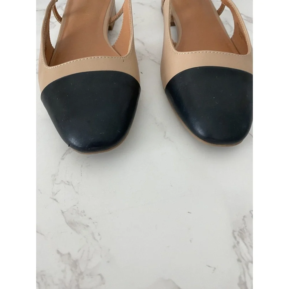 Madden Girl Compel Slingback Shoes Sz 9M Cap Toe Low Heel Classic Preppy